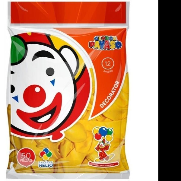 GLOBOS DECORATOR 12 BOLSA C50 PZAS AMARILLO CANARIO